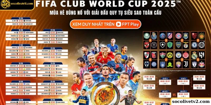 Cập nhật lịch thi đấu FIFA Club World Cup 2025 mới nhất